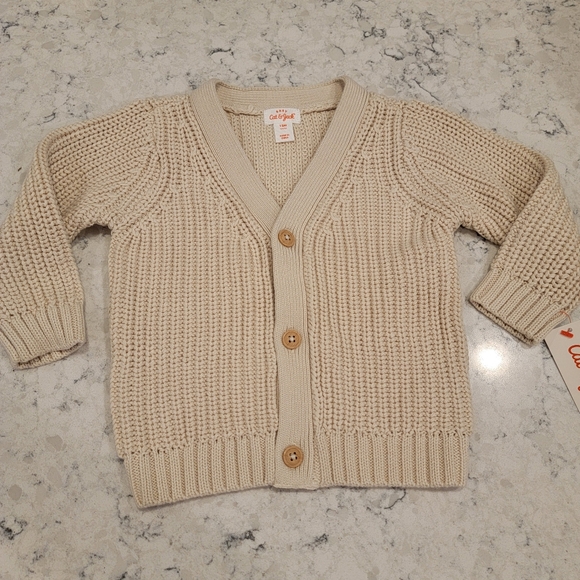 Cat & Jack Unisex Baby Front-Button Cardigan - 12 Months NWT! - Picture 5 of 8